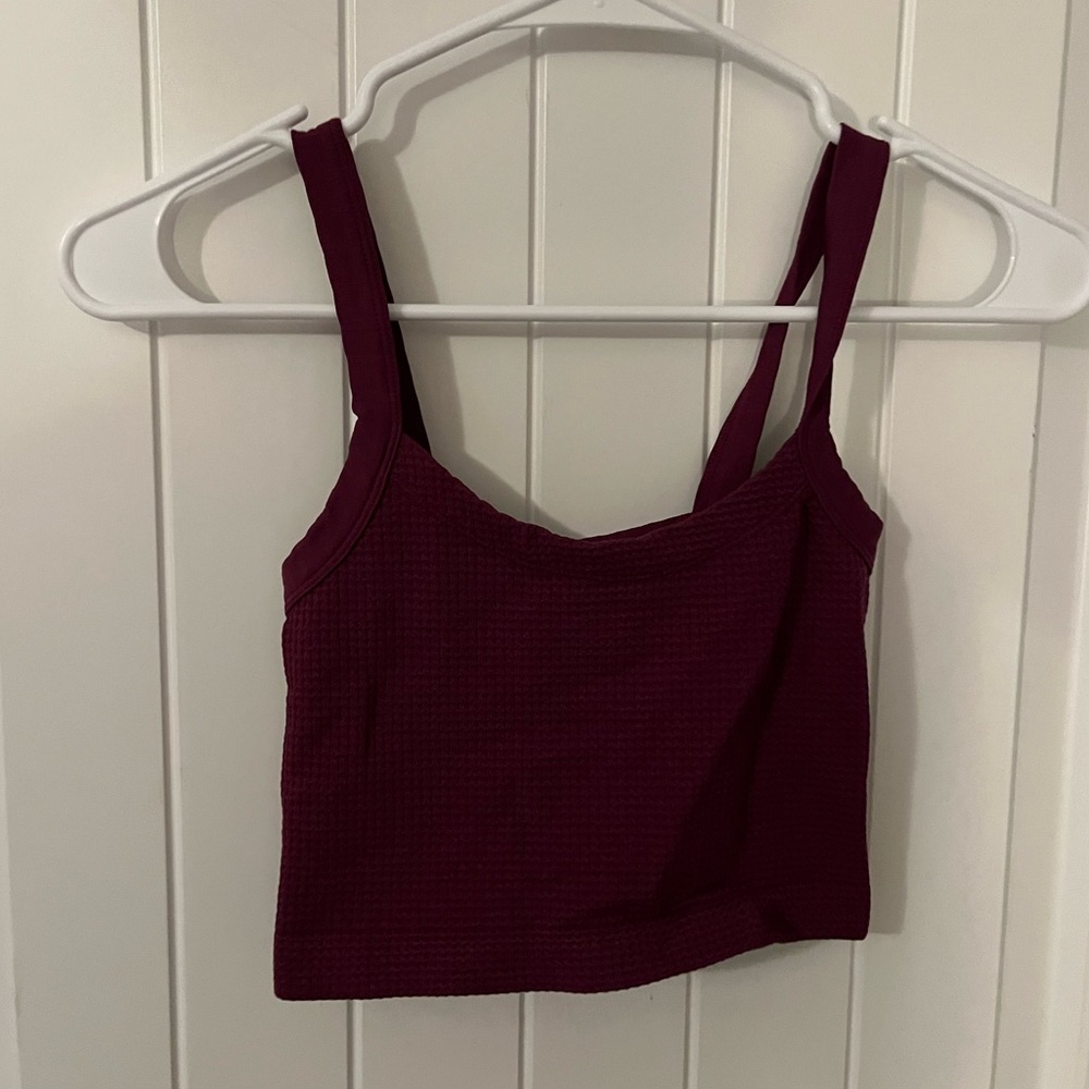 Waffle knit crop top